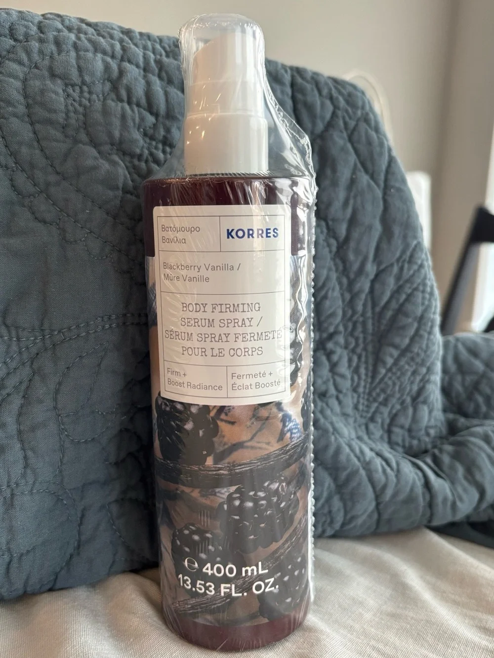 Korres Blackberry Vanilla Body Firming Serum Spray 13.53 oz New Sealed